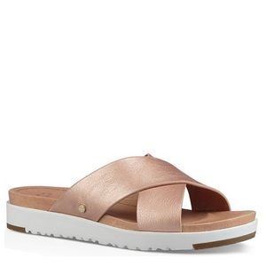UGG Kari Slides in Metallic Rose Gold